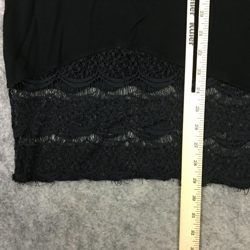 Lane Bryant Top 18 20 Long Sleeve Scoop Neck Lace Hem Asymmetric Career Casual - Picture 7 of 13